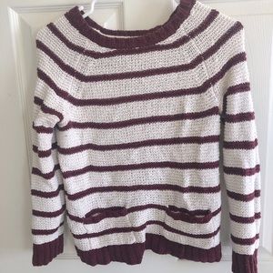 Burgundy and white comfy sweater